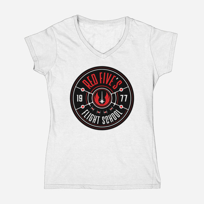 Red Five's Flight School-Womens-V-Neck-Tee-BadBox