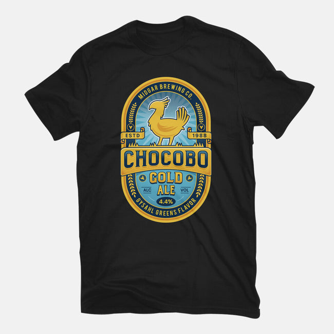 Chocobo Gold Beer Emblem-Womens-Fitted-Tee-LAGELANTEE