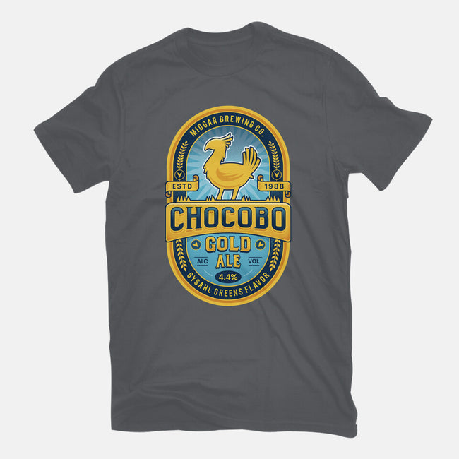 Chocobo Gold Beer Emblem-Womens-Fitted-Tee-LAGELANTEE