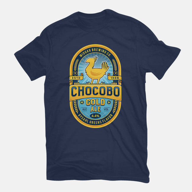 Chocobo Gold Beer Emblem-Womens-Basic-Tee-LAGELANTEE