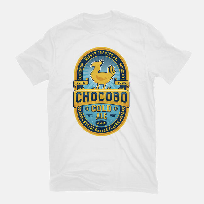 Chocobo Gold Beer Emblem-Womens-Fitted-Tee-LAGELANTEE