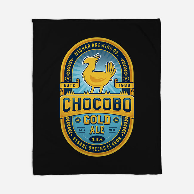 Chocobo Gold Beer Emblem-None-Fleece-Blanket-LAGELANTEE