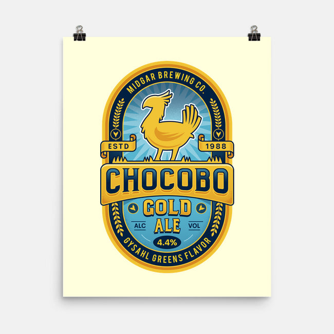 Chocobo Gold Beer Emblem-None-Matte-Poster-LAGELANTEE