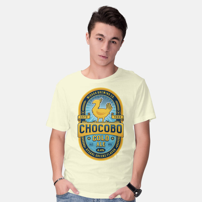 Chocobo Gold Beer Emblem-Mens-Basic-Tee-LAGELANTEE