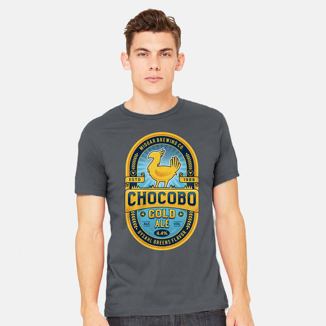 Chocobo Gold Beer Emblem-Mens-Heavyweight-Tee-LAGELANTEE