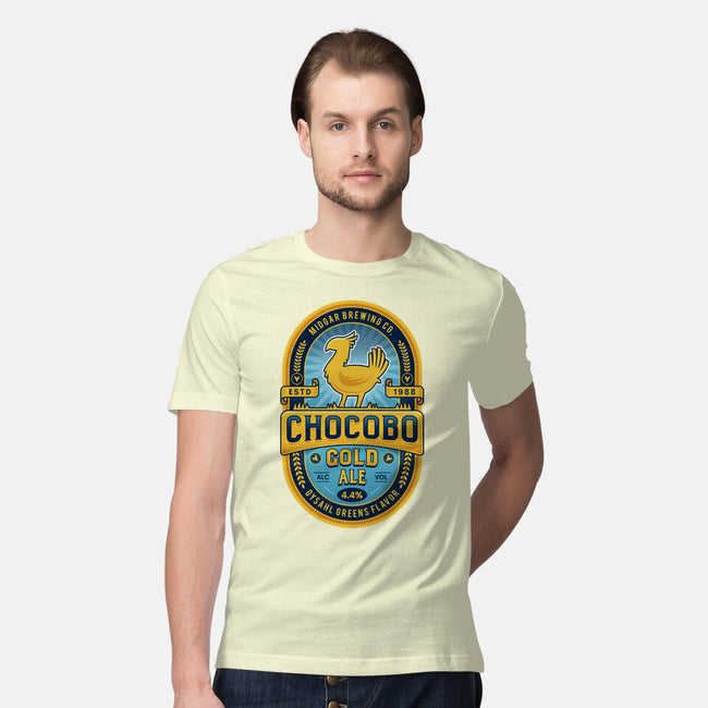 Chocobo Gold Beer Emblem-Mens-Premium-Tee-LAGELANTEE