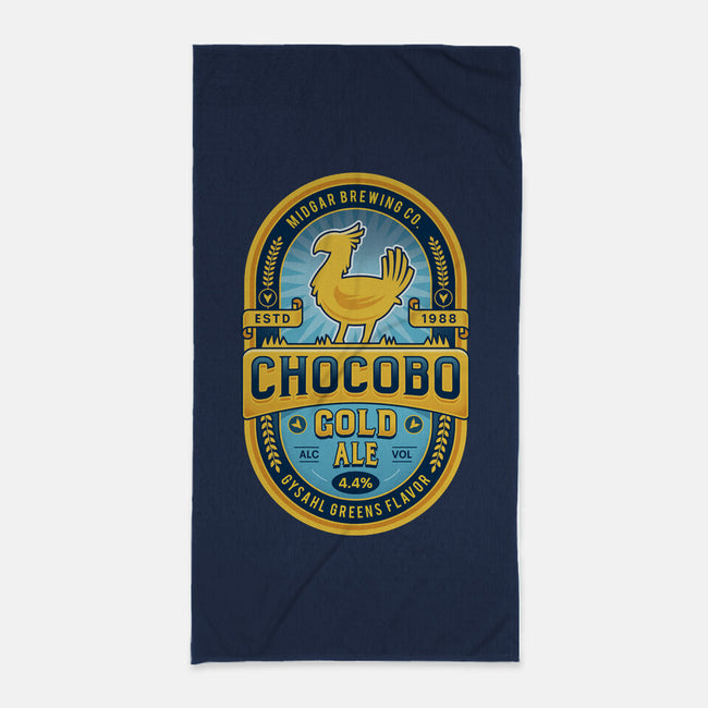 Chocobo Gold Beer Emblem-None-Beach-Towel-LAGELANTEE