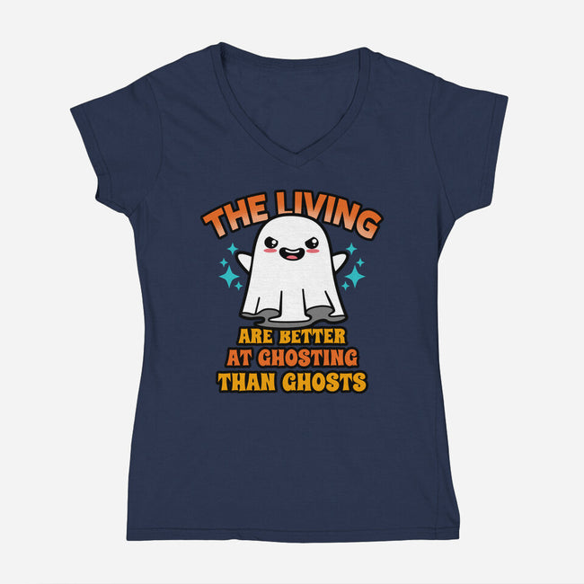 The Living Are Better At Ghosting-Womens-V-Neck-Tee-Boggs Nicolas