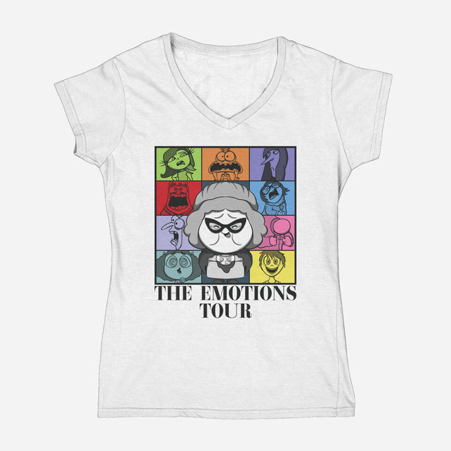 Emotions Tour-Womens-V-Neck-Tee-Claudia