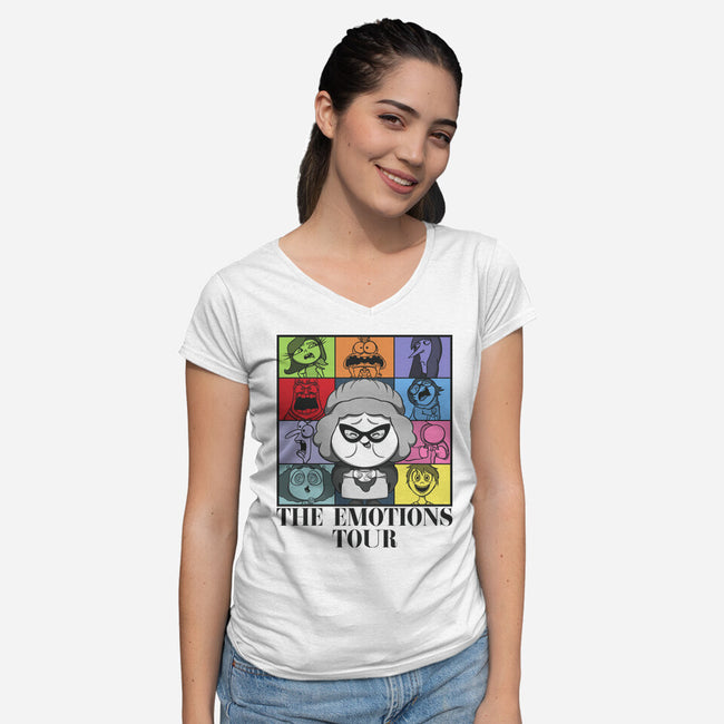 Emotions Tour-Womens-V-Neck-Tee-Claudia