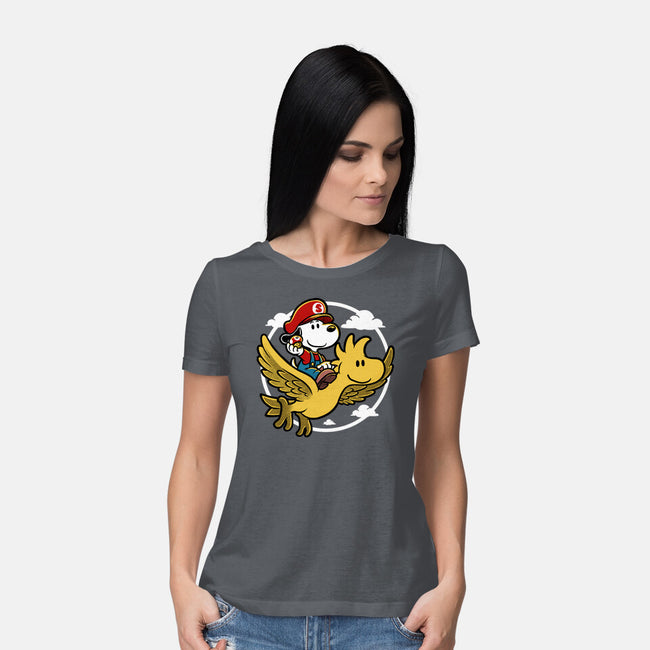 Super Beagle Bros-Womens-Basic-Tee-Studio Mootant