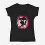 Spider Demon-Womens-V-Neck-Tee-Vallina84