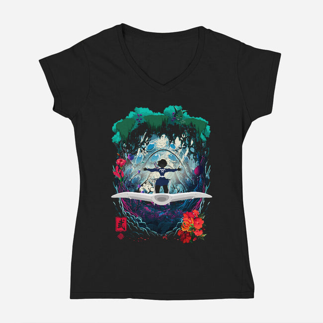 Princess Of The Valley-Womens-V-Neck-Tee-Arinesart