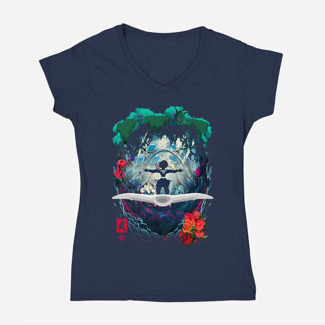 Princess Of The Valley-Womens-V-Neck-Tee-Arinesart