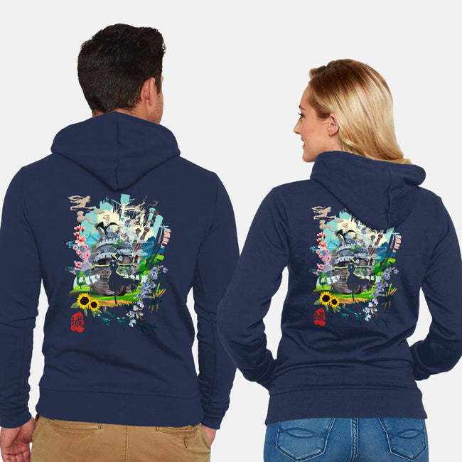 The Magic Castle-Unisex-Zip-Up-Sweatshirt-Arinesart