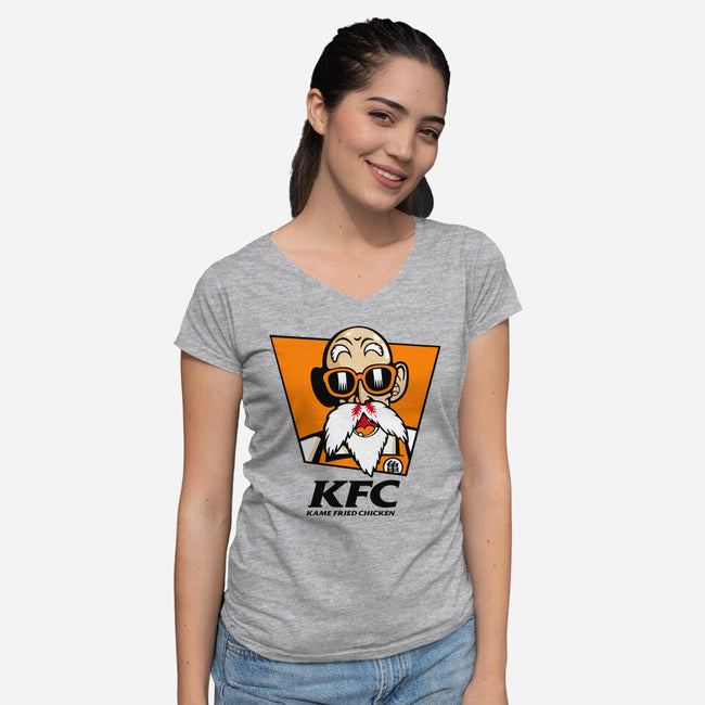 Kame FC-Womens-V-Neck-Tee-demonigote