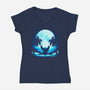 Alien Moon-Womens-V-Neck-Tee-Vallina84