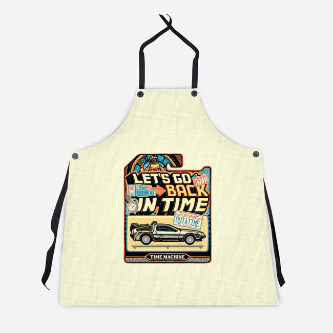 Time Machine Vehicle-Unisex-Kitchen-Apron-glitchygorilla