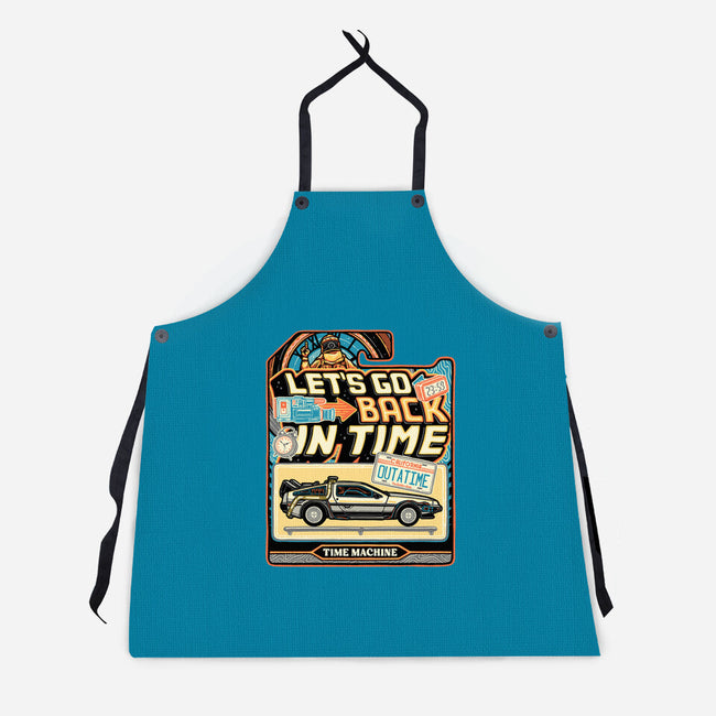 Time Machine Vehicle-Unisex-Kitchen-Apron-glitchygorilla