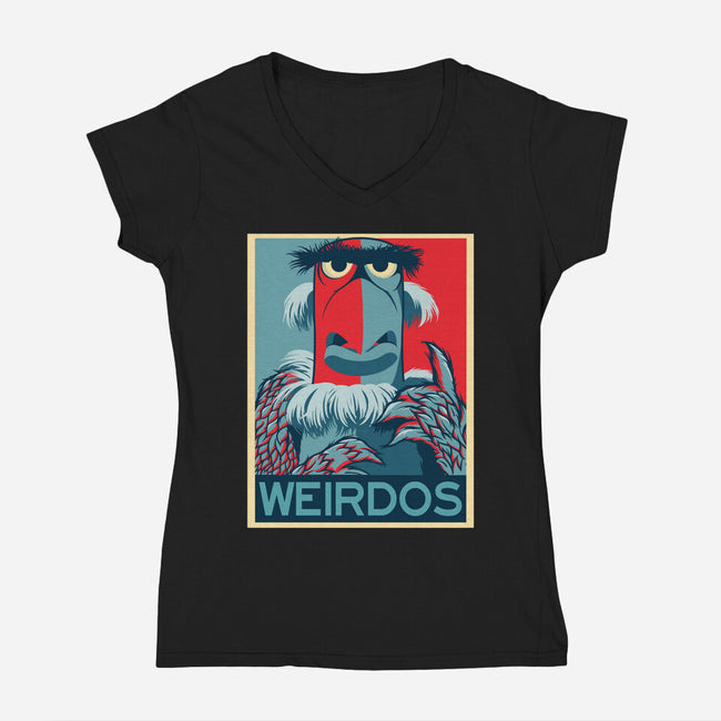 Weirdos-Womens-V-Neck-Tee-SeamusAran