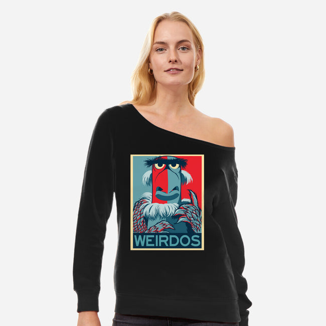 Weirdos-Womens-Off Shoulder-Sweatshirt-SeamusAran