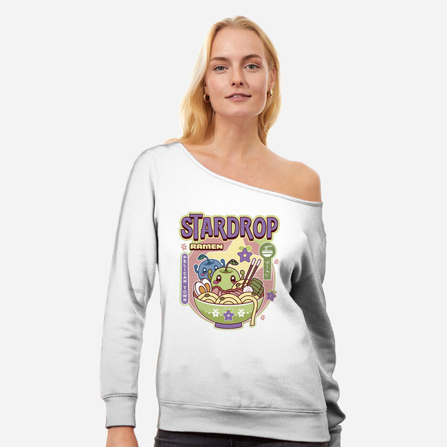 Junimos Ramen-Womens-Off Shoulder-Sweatshirt-LAGELANTEE