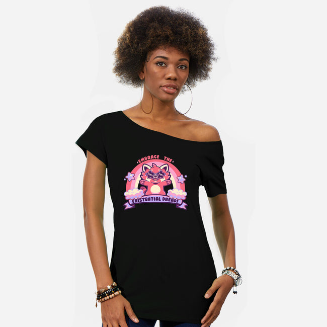 Embrace The Existential Dread-Womens-Off Shoulder-Tee-TechraNova