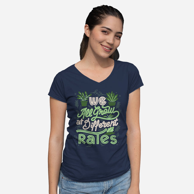 We All Grow At Different Rates-Womens-V-Neck-Tee-tobefonseca