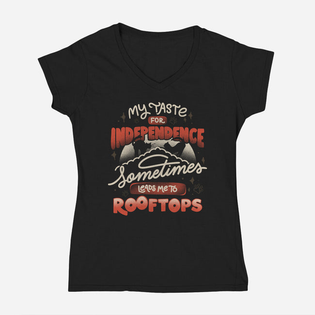 Leads Me To Rooftops-Womens-V-Neck-Tee-tobefonseca