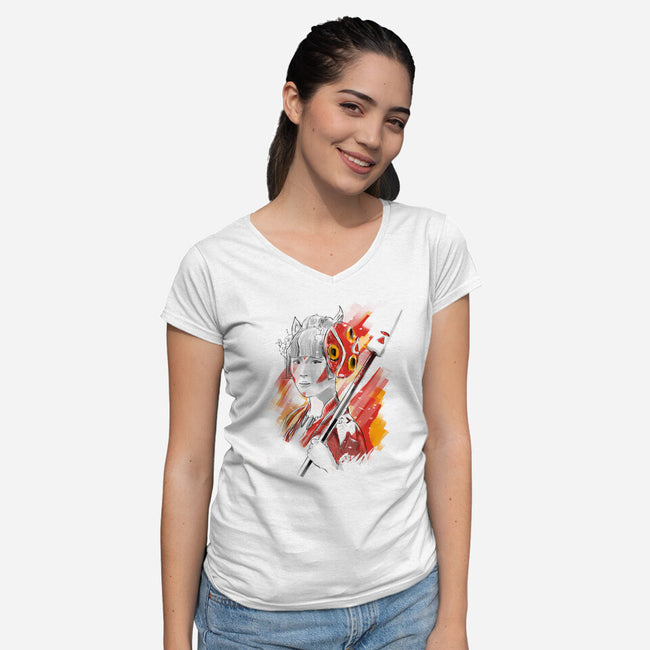 The Princess IRL-Womens-V-Neck-Tee-kharmazero