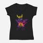 Dragon Warrior-Womens-V-Neck-Tee-dalethesk8er