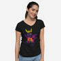 Dragon Warrior-Womens-V-Neck-Tee-dalethesk8er