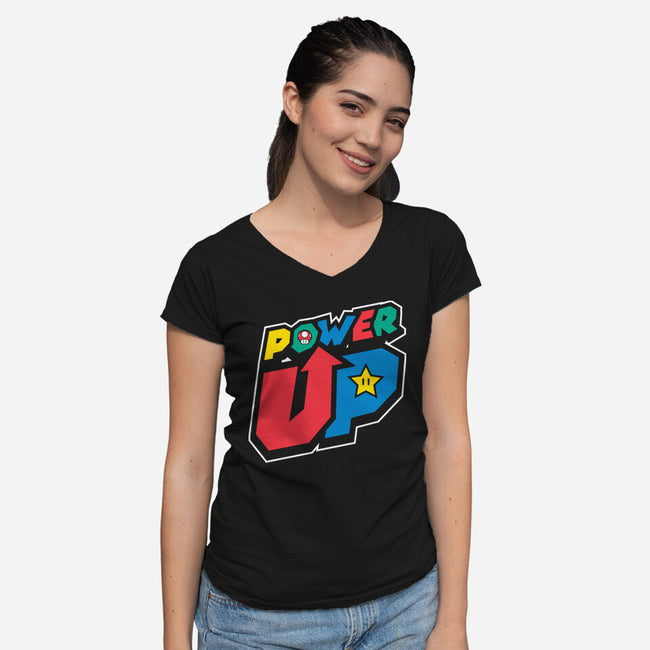 Power Up-Womens-V-Neck-Tee-krisren28