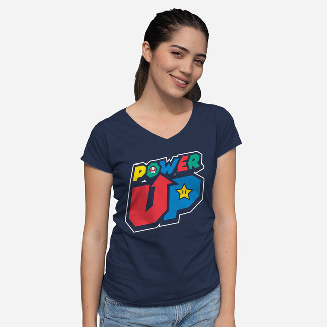 Power Up-Womens-V-Neck-Tee-krisren28