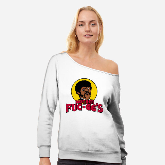 Mother Fuc-ee's-Womens-Off Shoulder-Sweatshirt-Aarons Art Room