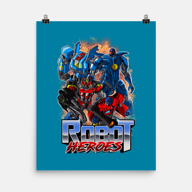 Robot Heroes-None-Matte-Poster-Diego Oliver