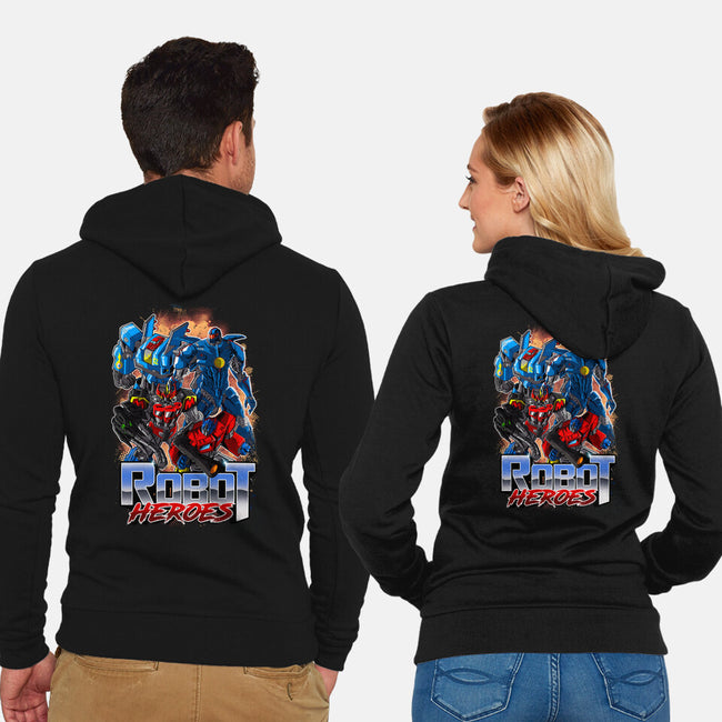 Robot Heroes-Unisex-Zip-Up-Sweatshirt-Diego Oliver