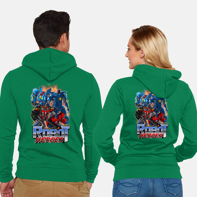 Robot Heroes-Unisex-Zip-Up-Sweatshirt-Diego Oliver