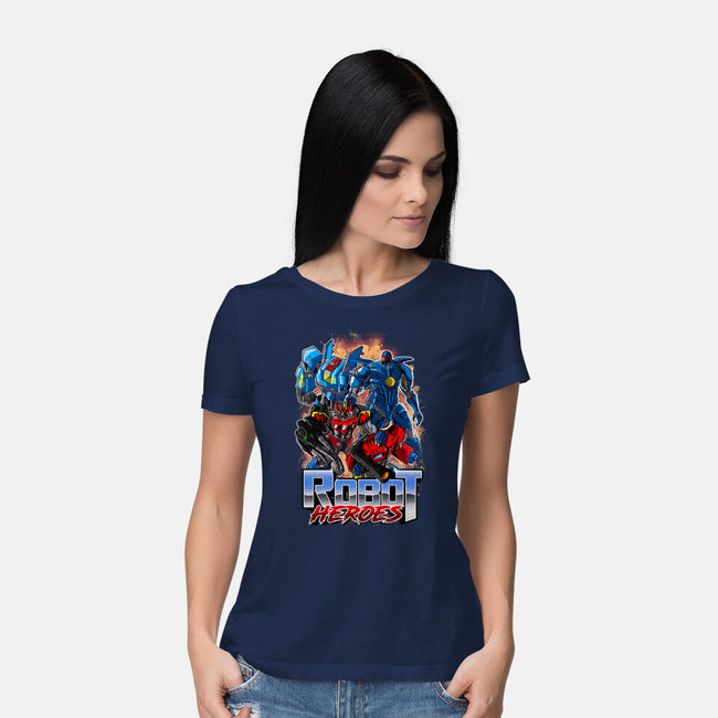 Robot Heroes-Womens-Basic-Tee-Diego Oliver