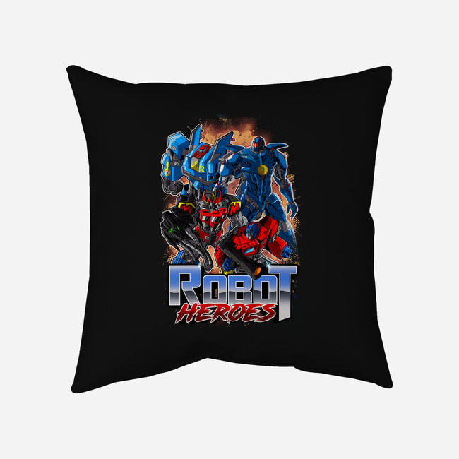 Robot Heroes-None-Removable Cover-Throw Pillow-Diego Oliver