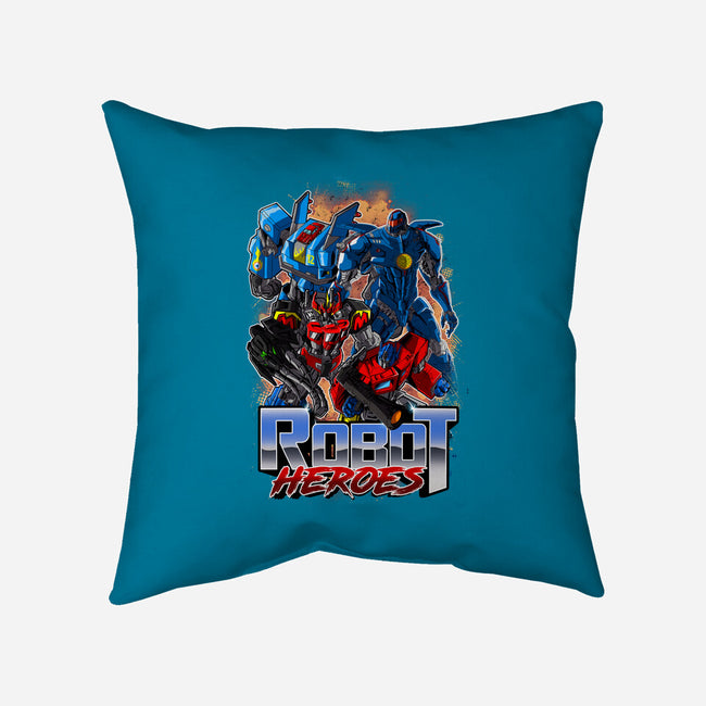 Robot Heroes-None-Removable Cover-Throw Pillow-Diego Oliver