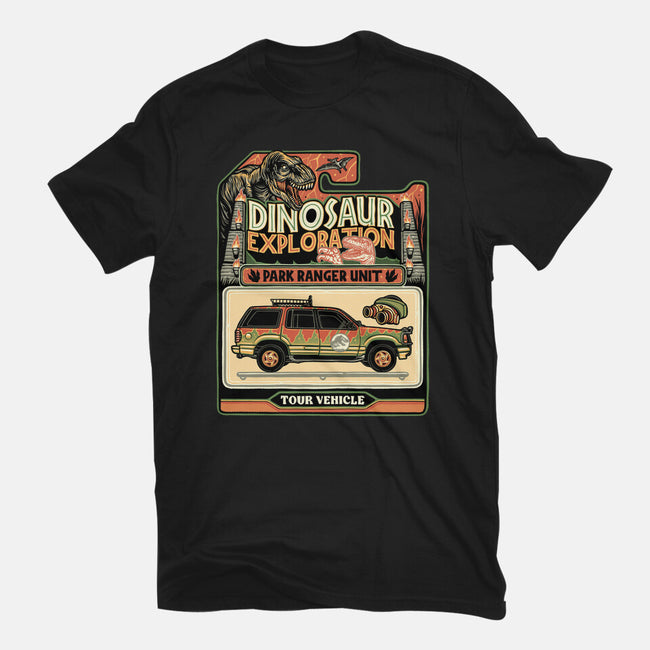 Dinosaur Exploration Vehicle-Youth-Basic-Tee-glitchygorilla