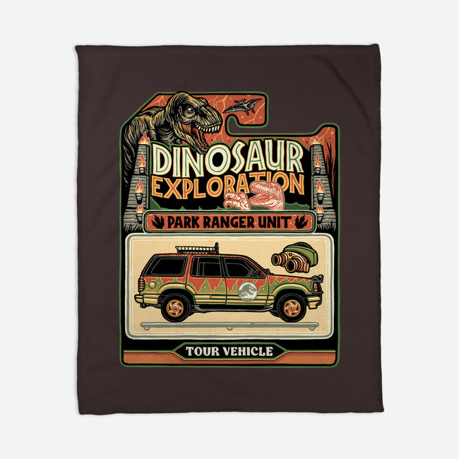 Dinosaur Exploration Vehicle-None-Fleece-Blanket-glitchygorilla