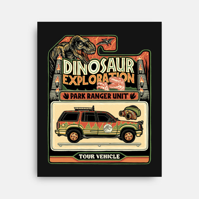 Dinosaur Exploration Vehicle-None-Stretched-Canvas-glitchygorilla