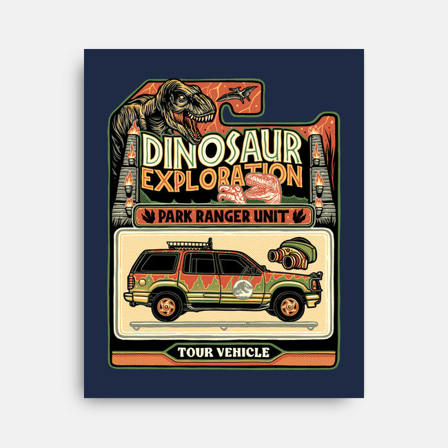 Dinosaur Exploration Vehicle-None-Stretched-Canvas-glitchygorilla