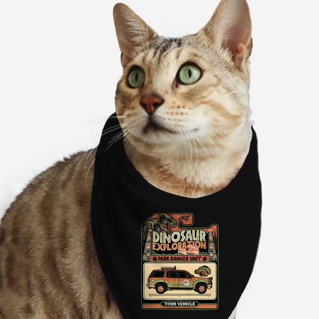 Dinosaur Exploration Vehicle-Cat-Bandana-Pet Collar-glitchygorilla