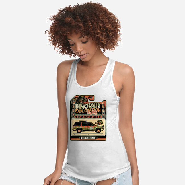 Dinosaur Exploration Vehicle-Womens-Racerback-Tank-glitchygorilla