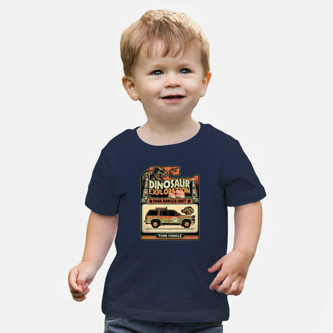 Dinosaur Exploration Vehicle-Baby-Basic-Tee-glitchygorilla