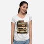 Dinosaur Exploration Vehicle-Womens-V-Neck-Tee-glitchygorilla