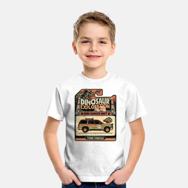 Dinosaur Exploration Vehicle-Youth-Basic-Tee-glitchygorilla